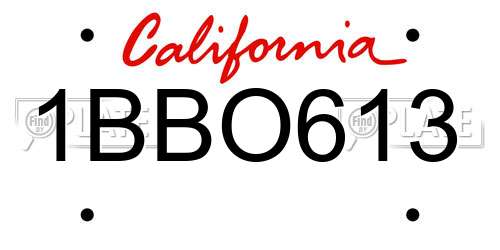 1BBO613 California License Plate