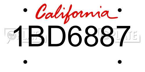 1BD6887 California License Plate