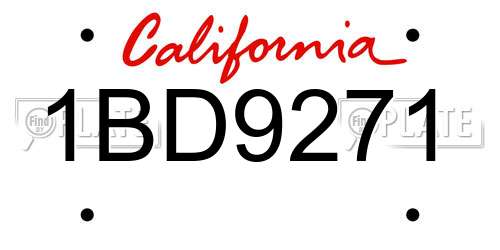 1BD9271 California License Plate