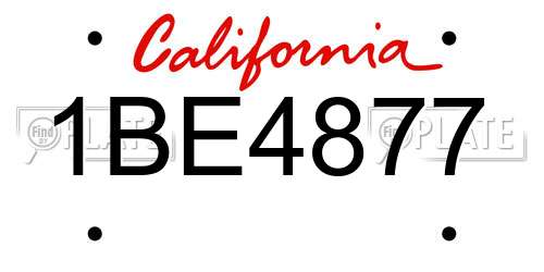1BE4877 California License Plate