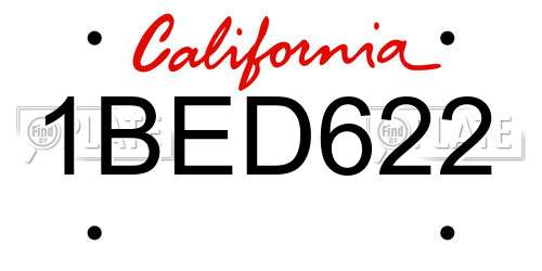 1BED622 California License Plate