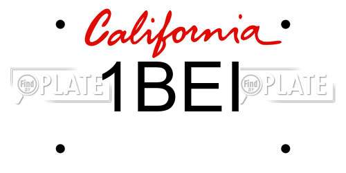1BEI California License Plate
