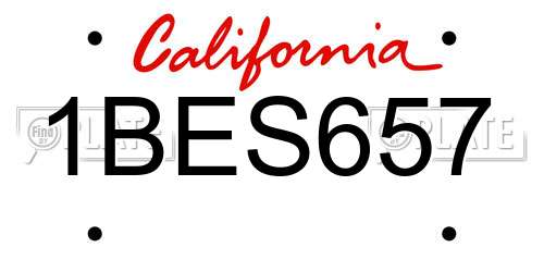 1BES657 California License Plate