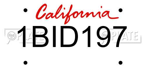 1BID197 California License Plate