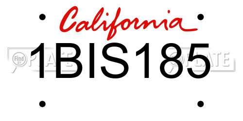 1BIS185 California License Plate