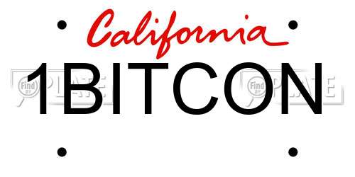 1BITCON California License Plate