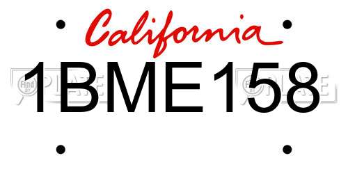 1BME158 California License Plate