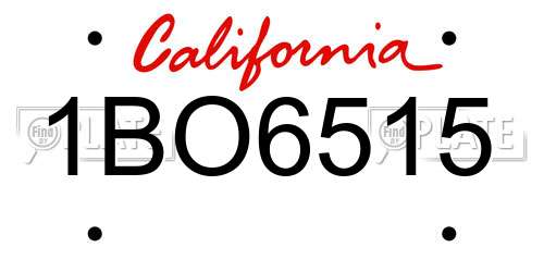 1BO6515 California License Plate