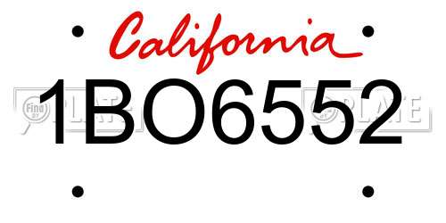 1BO6552 California License Plate