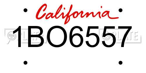 1BO6557 California License Plate
