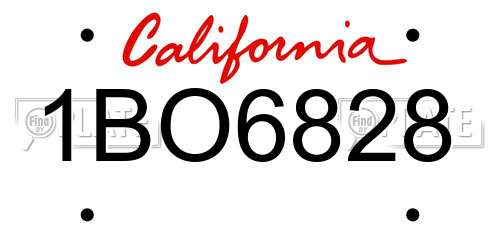 1BO6828 California License Plate