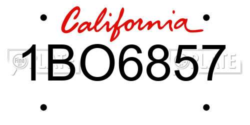 1BO6857 California License Plate