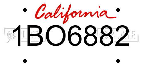 1BO6882 California License Plate