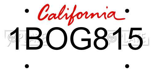 1BOG815 California License Plate