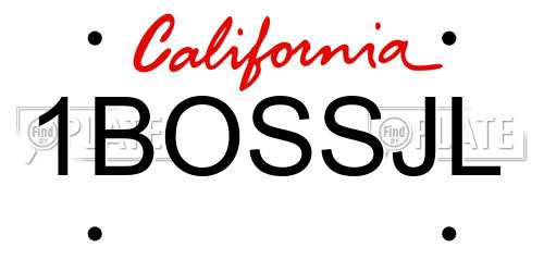 1BOSSJL California License Plate