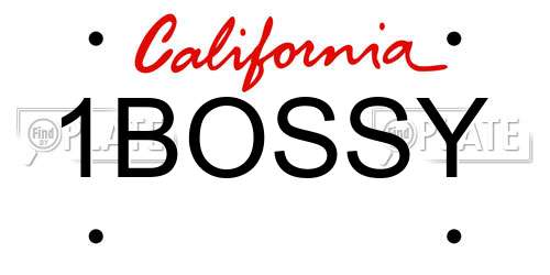 1BOSSY California License Plate
