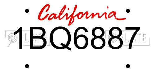 1BQ6887 California License Plate