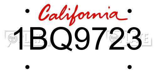 1BQ9723 California License Plate