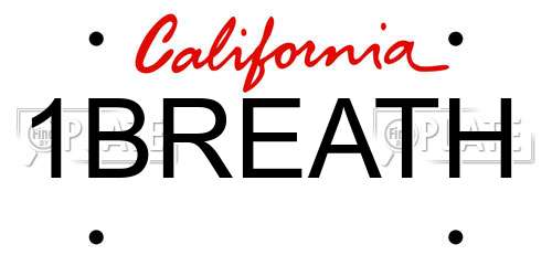 1BREATH California License Plate