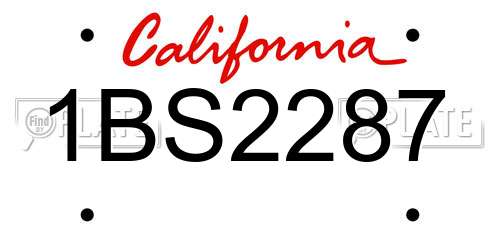 1BS2287 California License Plate