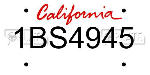 1BS4945 California License Plate