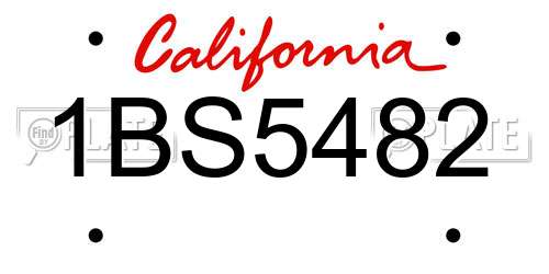 1BS5482 California License Plate