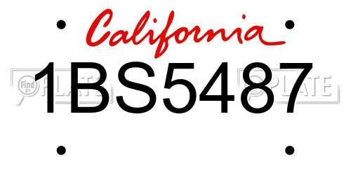 1BS5487 California License Plate