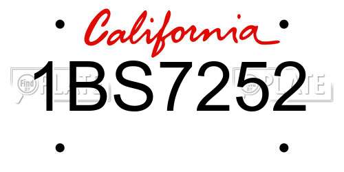 1BS7252 California License Plate