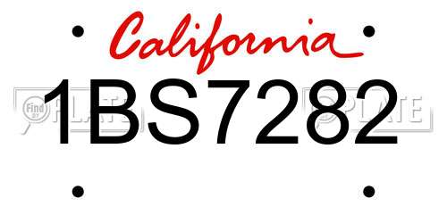 1BS7282 California License Plate