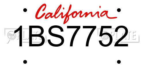 1BS7752 California License Plate
