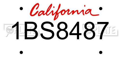 1BS8487 California License Plate