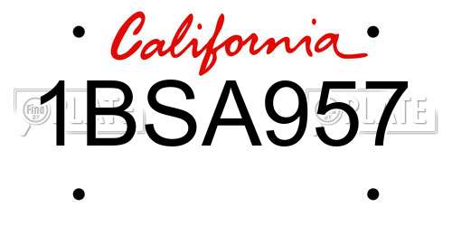1BSA957 California License Plate