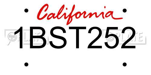 1BST252 California License Plate