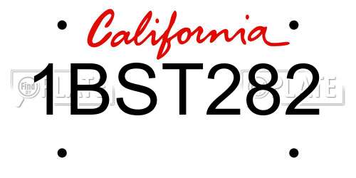 1BST282 California License Plate