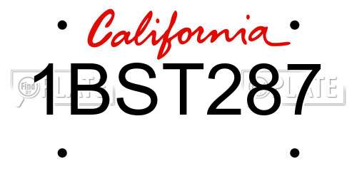 1BST287 California License Plate