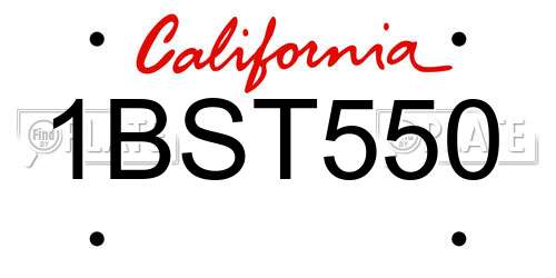 1BST550 California License Plate