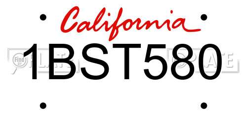 1BST580 California License Plate