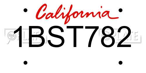 1BST782 California License Plate