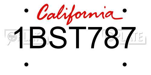 1BST787 California License Plate