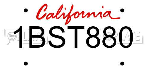 1BST880 California License Plate