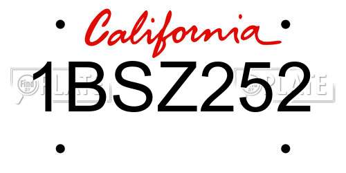 1BSZ252 California License Plate