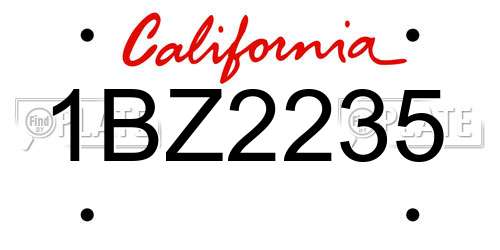 1BZ2235 California License Plate