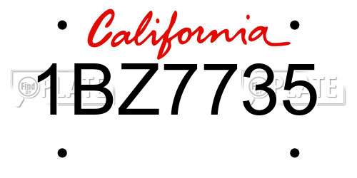 1BZ7735 California License Plate
