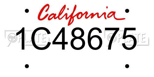 1C48675 California License Plate