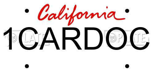 1CARDOC California License Plate