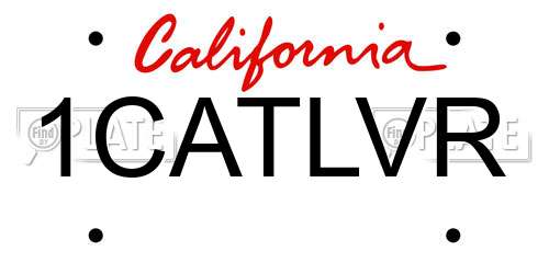 1CATLVR California License Plate