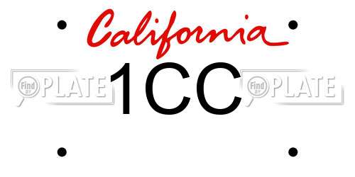 1CC California License Plate