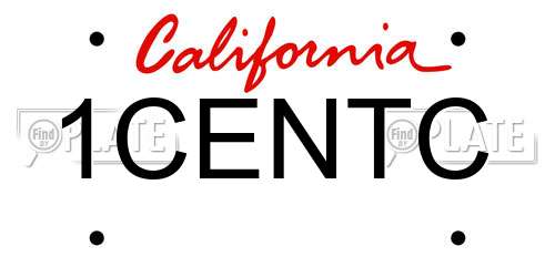 1CENTC California License Plate