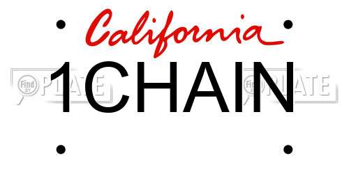 1CHAIN California License Plate