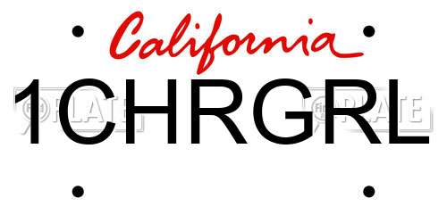 1CHRGRL California License Plate